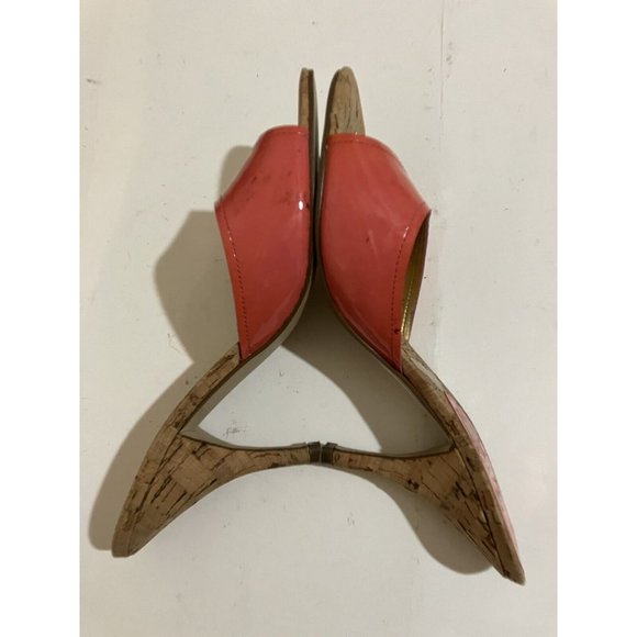 Unisa women's size 6  Salmon Pink Cork Heels slip-on sandals shoes - Picture 5 of 7